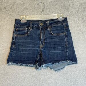 American Eagle Outfitters Denim Shorts Size 6 Dark Wash Super Stretch